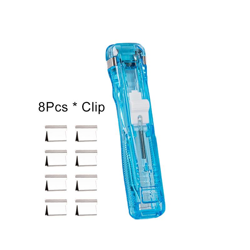 1PC Mini plastové školní potřeby Ruční sponkové vázací nástroje Tlačná sešívačka na dokumenty