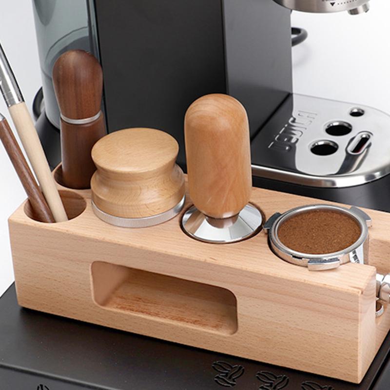Wooden Coffee Tamper Holder 51/53/58mm Espresso Tamper Station Stand Base for Espresso Machine Barista Accessories