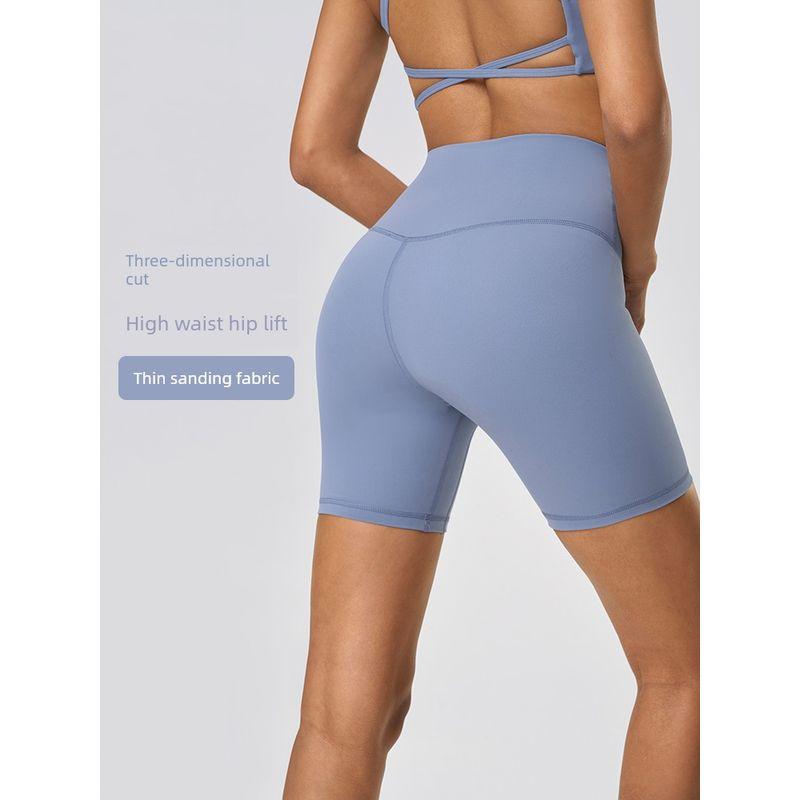 Nude Feel High Waist Yoga Shorts Outwear Thin Quick-Drying Sports Shorts Women's Tight Three-Point Fitness Shorts Women's Hip Lifting