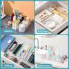 4-28 Pcs Drawer Organizers Set Clear Plastic Desk Dividers Bins Bedroom Dresser Office Storage Box for Makeup Jewelries Gadgets
