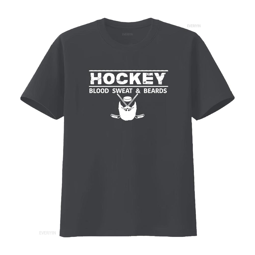 Herren Eishockey Blut Schweiß Bärte Sportfan Eis Tor Team Cooles Design Rundhals T-Shirt vintage Gewaschen Atmungsaktiv Weich Vielseitig