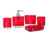 5-teiliges Acryl Badezimmer Organizer Set einschließlich Seifenspender, Zahnbürstenhalter, Becher, Tasse, Luxus Waschtischzubehör