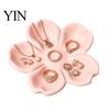 Delicate Desktop Accessory Tray 3D Printed Flower Shaped Jewelry for Rings Necklaces, Decorative Minimalist PLA Storage Plate Organizer, Compact
