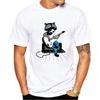 TEEHUB Vintage 3D Cat Play Guitar Men T-Shirt Fashion Streetwear Short Sleeve T Shirts Hipster Music Tee Cool Tops