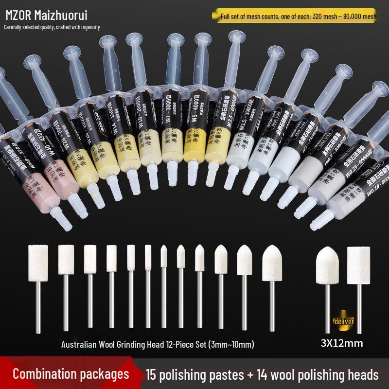 Diamond Grinding and Polishing Paste Set for Metal, Jade, and Emerald Surfaces