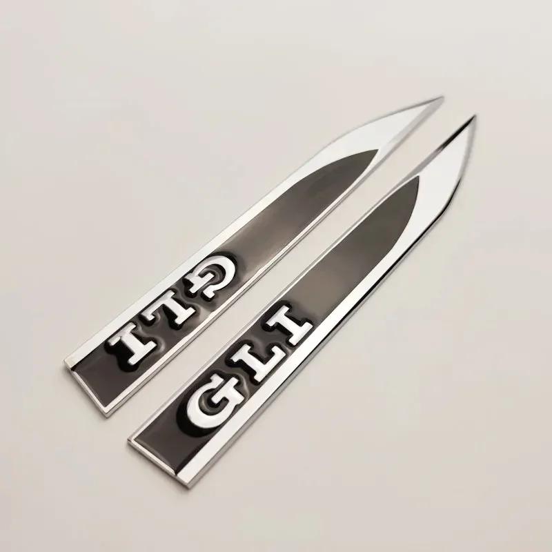

2PCS 3D Metal GTD GLI Logo Sticker Emblem Styling Accessories Car Body Side Fender Badge Decals For VW Golf 7 6 5
