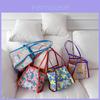 Trendy And Colorful Korean Style Canvas Shoulder Bag For Kids With Floral Pattern