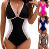 One-piece Swimsuit Women's V-neck Gathered Waist Tight and Thin Bikini Swimsuit Women