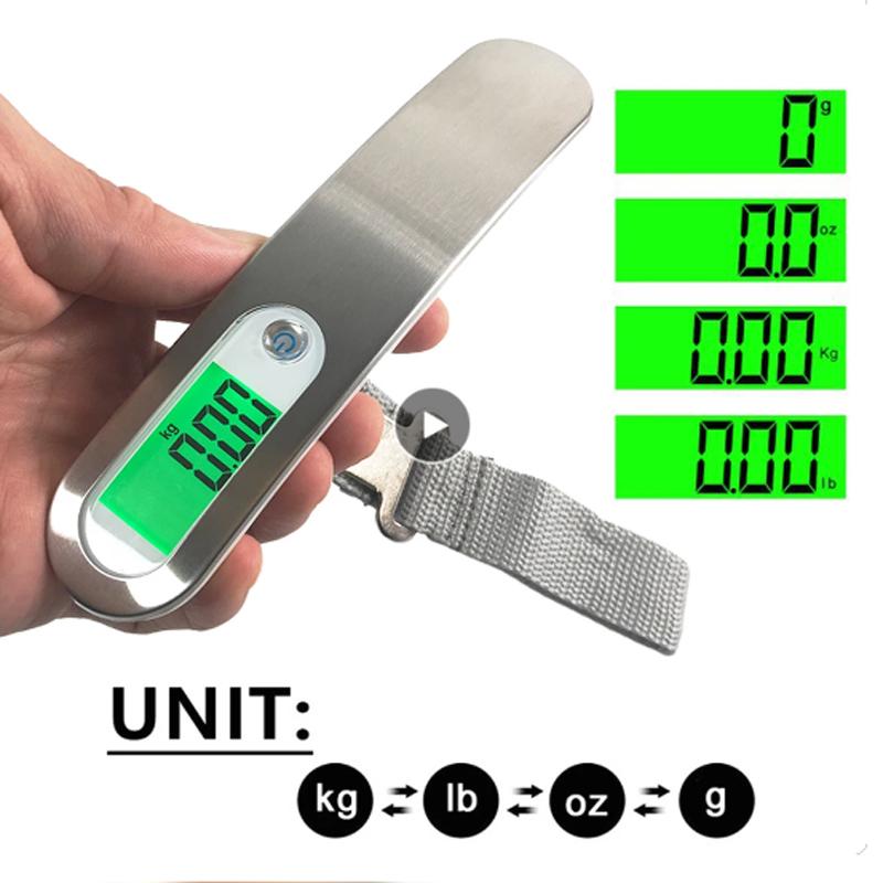 Tragbare elektronische Waage, digitale LCD-Hängewaage, 50 kg, für Gepäck, Koffer, Reisegepäck, Taschenwaage, Balance-Tool