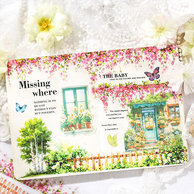 10 Pcs Long Strip Plant Flowers Stickers Pack Creativity Adhesive Diy Diary Album Scrapbooking Material Planner Craft Supplies