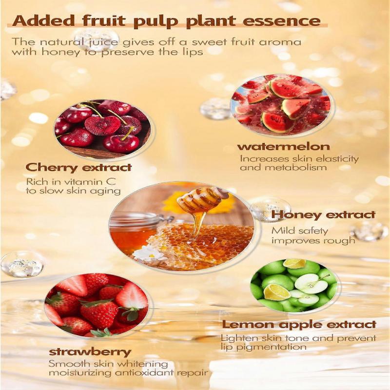 Bee Lip Balm Honey Pot, Honey Lip Mask Overnight Nourishing Hydrating Dry and Cracked Lip Scrubs Exfoliator Moisturizing Lip Sleeping Mask Reduces Lip