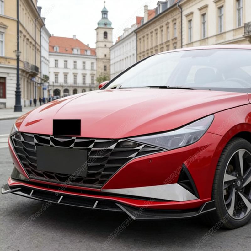 For Hyundai Elantra 7Th 2021 2022 2023 2024 Sport Racing Style Car Front Bumper Lip Spoiler ABS Splitter Body Modification Kit