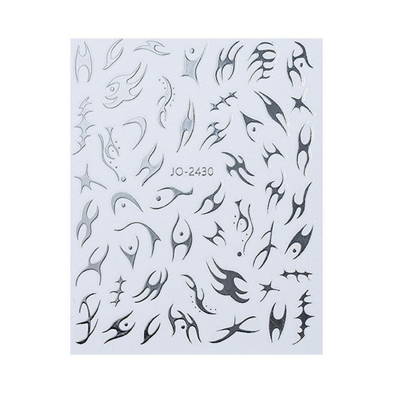 Mirror Thorns Flame Manicure Sticker Hot Gold And Silver Aurora Irregular Metal Nail Sticker Ornament