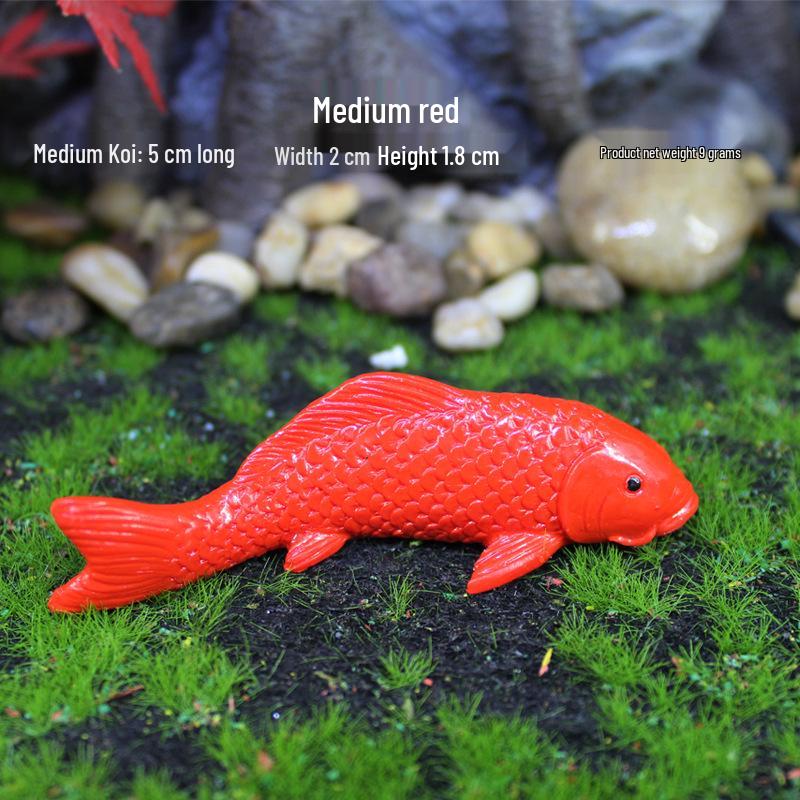 Realistic Koi Fish Micro Landscape Aquarium Ornament Resin Figurines