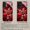 Red Satin Butterfly Rose Glass phone case mobile phones fashion phone cases for Samsung Galaxy S26 S25 S24 S23 S22 FE Ultra Plus
