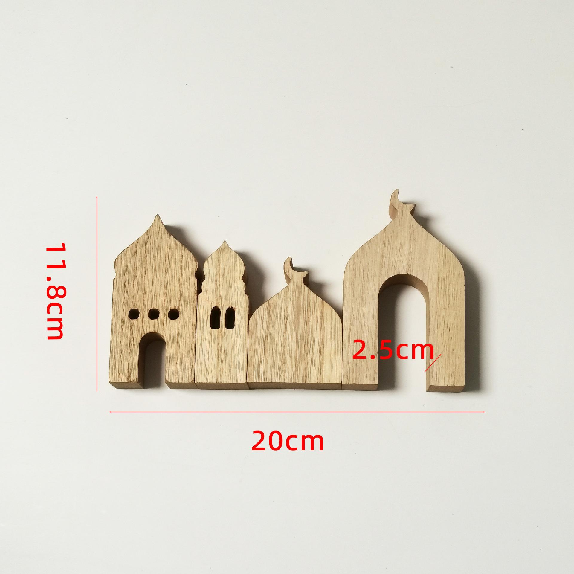 

Wooden Holiday Ornaments Three Dimensional Decorative Houses Creative Home Desktop Decoration Combination Arrangement Gifts