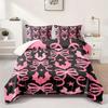 1pc 280gsm Pink Bat and Bow Patterned Flannel Blanket Gothic Bedroom Decoration and Accessories Aesthetic Room Decor Festival