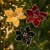 Simulation Artificial Flower 26cm Poinsettia Flower Xmas Tree Pendants  Christmas Celebration