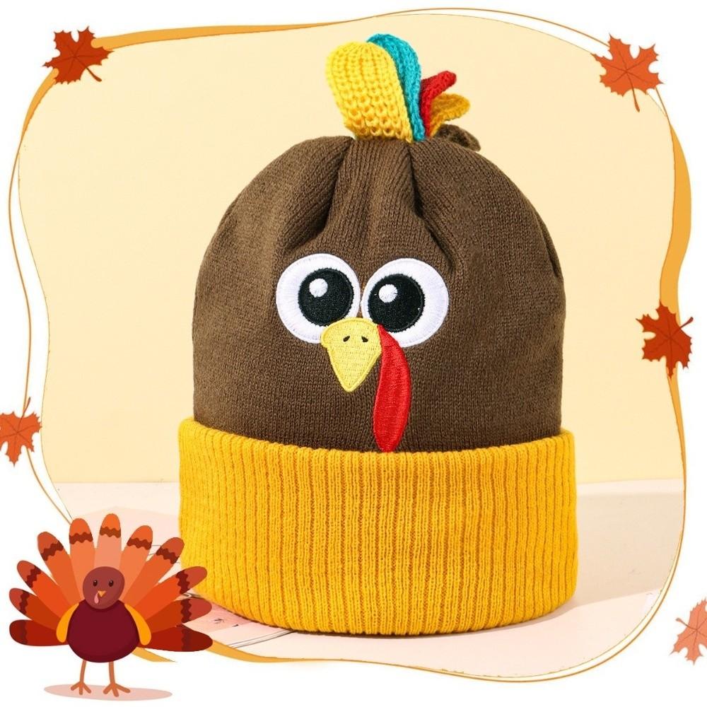 Windproof Turkey Hat Thickened Warm Pullover Hat Funny Knit Beanies Thanksgiving Party