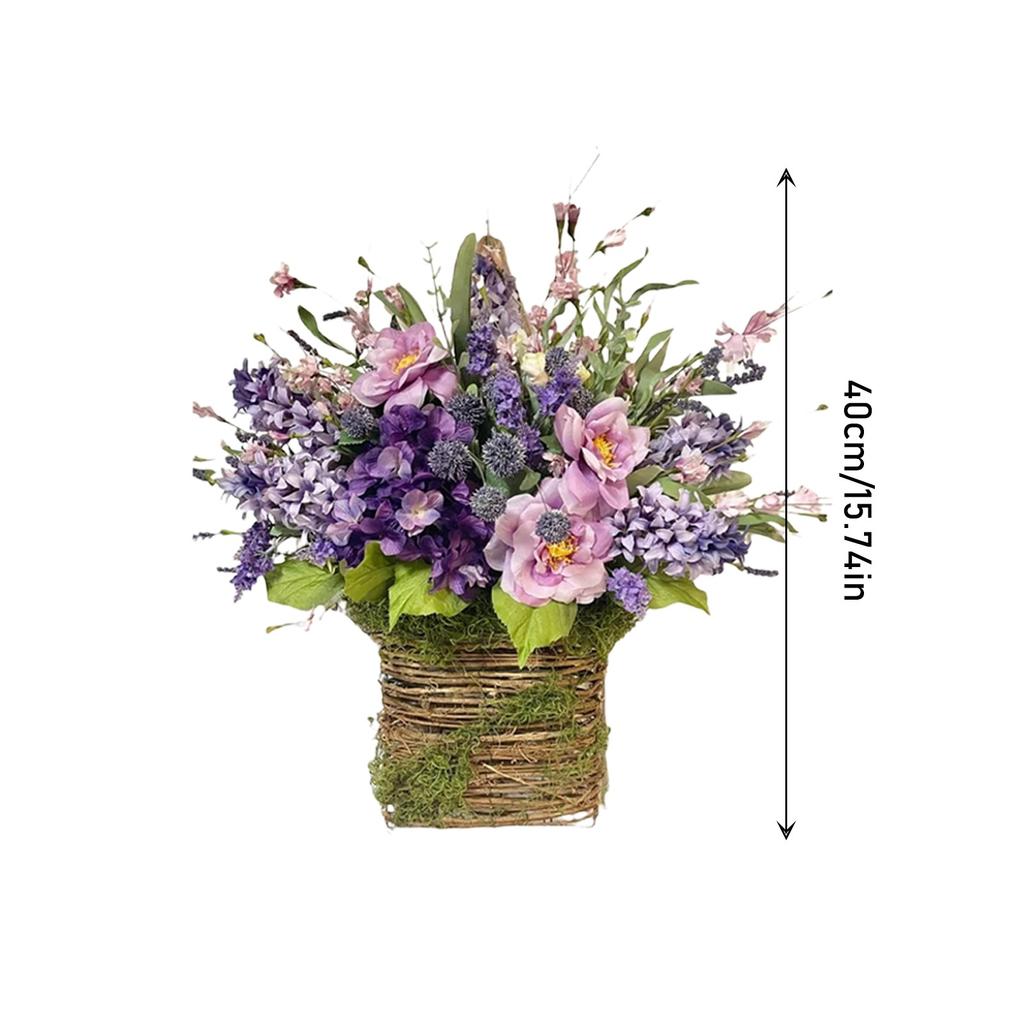 Artificial Wildflower Door Hanging Basket Pendant Easter Hydrangea Flower Basket Ornaments Home Decor for Porch Farmhouse 2025