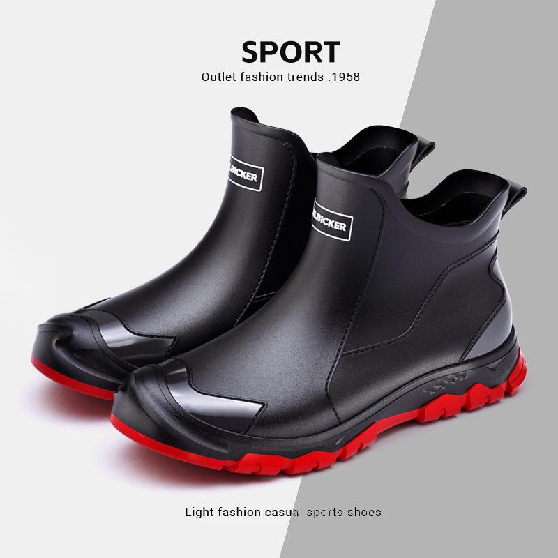 Stivali da Pioggia Impermeabili Taglie Forti da Uomo Foderati in Pile Antiscivolo Calzature Invernali da Esterno Scarpe Resistenti per Attività di Pesca