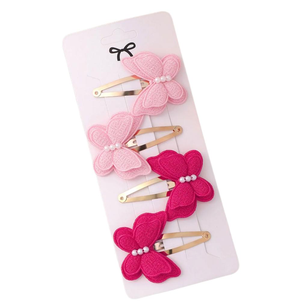 4Pcs Fashionable Double Bows Hair Clips For Stylish Hairstyles Hairpin Metal Barrettes 3D Design Hair Accessory