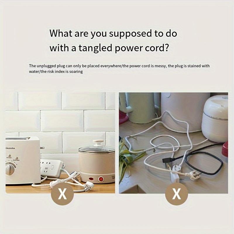 4pcs Power Cord Organizer, Wall Power Cord Wall Sticker Fixing Clip, Kitchen Storage Cord Organizer, Household Appliances and Cables Winder
