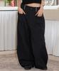 RuNaKi'Hu' Wxp042 Saki Frill Seersucker Wide Pants (Black)