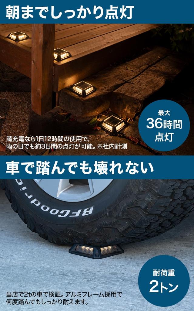 HAPPYJOINT 4-Piece Trapette Solar Light, Outdoor, Waterproof, IP67, Floor-Mounted, Long-Lasting Light, Aluminum Alloy, 2-Ton Load Capacity