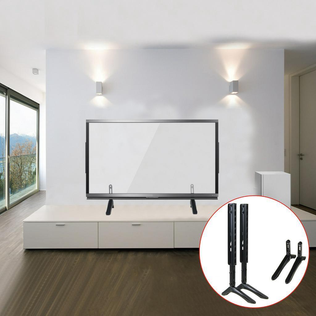 14-100 Inches Universal Table TV Stand Base LCD Flat Screen Table Top Pedestal Mount Iron Easy Installaation Load Up To 45KG Black