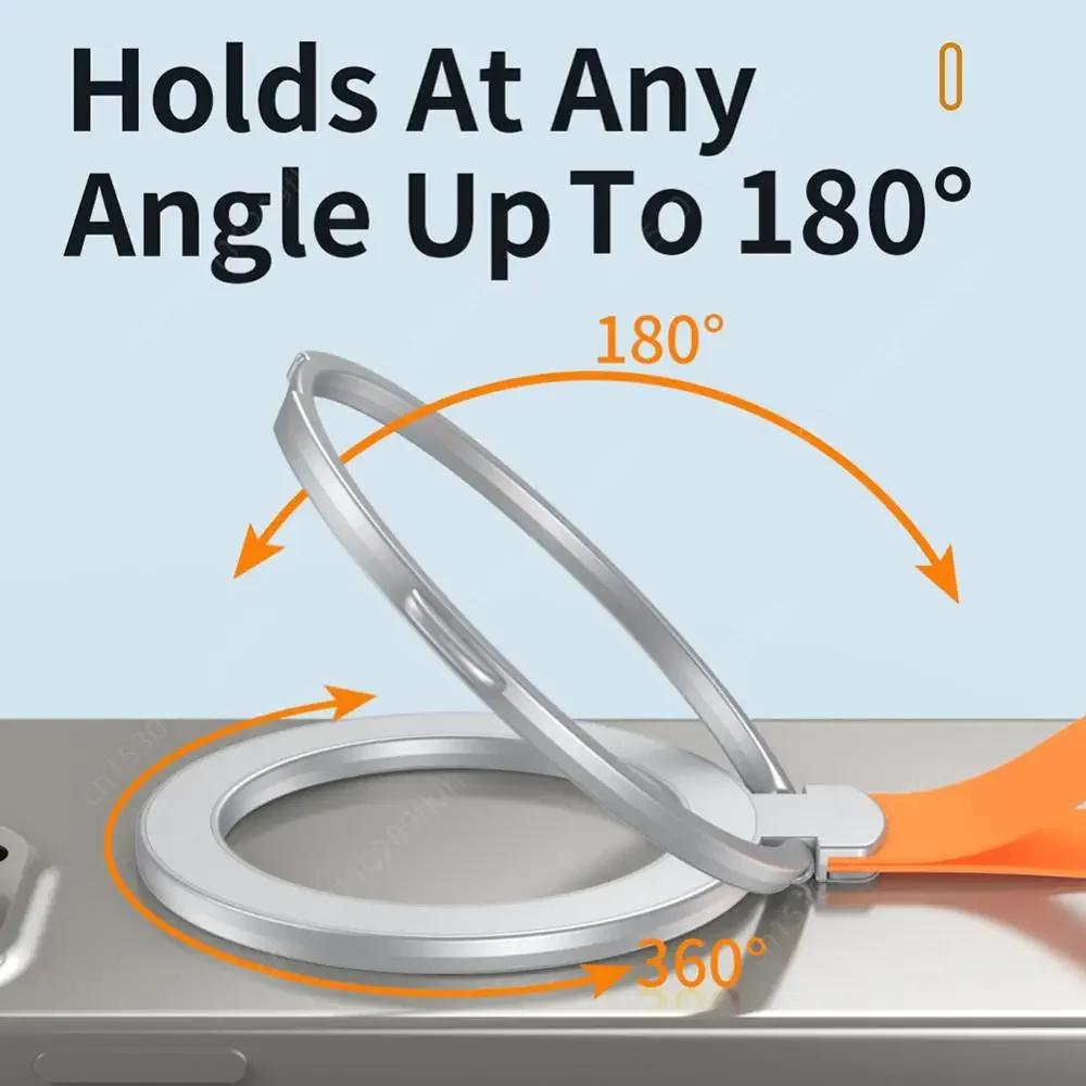 Magnetic Silicone Phone Holder Grip Finger Loop Strap 360 Rotation Phone Ring Holder for IPhone 15 14 13 12 Pro/Max/Plus