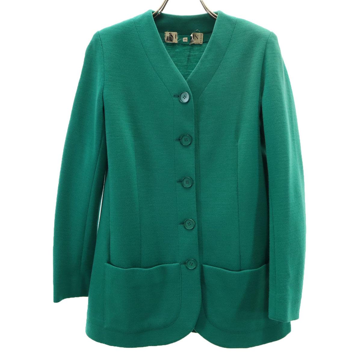 

LANVIN BOUTIQUE 80-е годы Сделано во Франции Винтаж Куртка без цвета 38 зеленый Женский Б/У