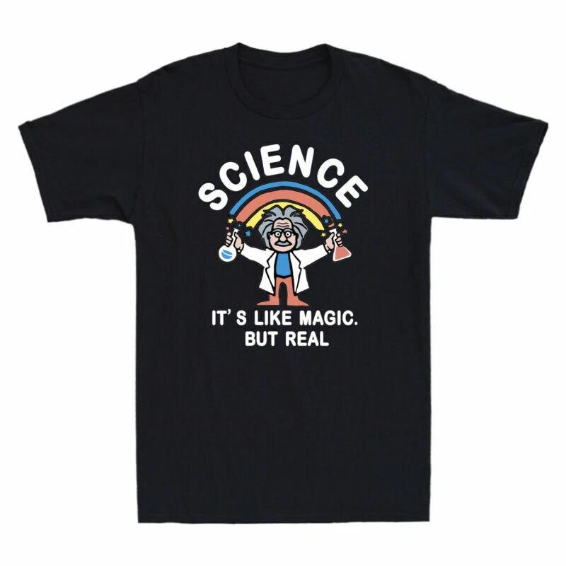 Rainbow Science It s Like Magic But Real Funny Gift Men s Cotton T-Shirt S