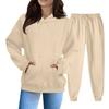 Women's Solid Color Sweatshirt Set (sweatshirt + Sweatpants)