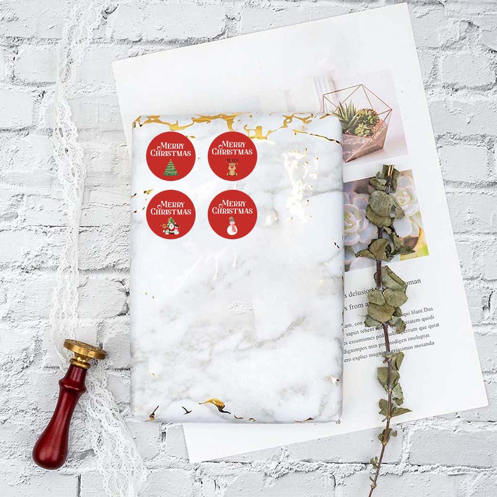 500 Sheets/Roll Red Christmas Holiday Sealing Stickers for DIY Crafts