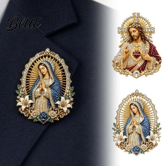 Devotionaler Christlicher Anstecker Heiliges Herz Jesu Brosche Konfirmationssouvenir Glaubensaccessoire mit Emaille-Anstecknadel Katholisches Revers Inspirierendes Geschenk