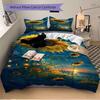 3pcs Sunflower Fantasy Bedding Set, Includes One Quilt Cover and Two Pillowcases (No Core), Festival Gift, Polyester Fabric, Anime Cartoon