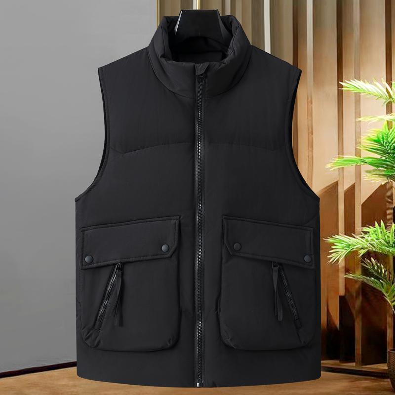 Plus Size L-8XL Fashion Warm Vest Man Winter Waterproof Sleeveless Jackets Casual Thick Men's Coat