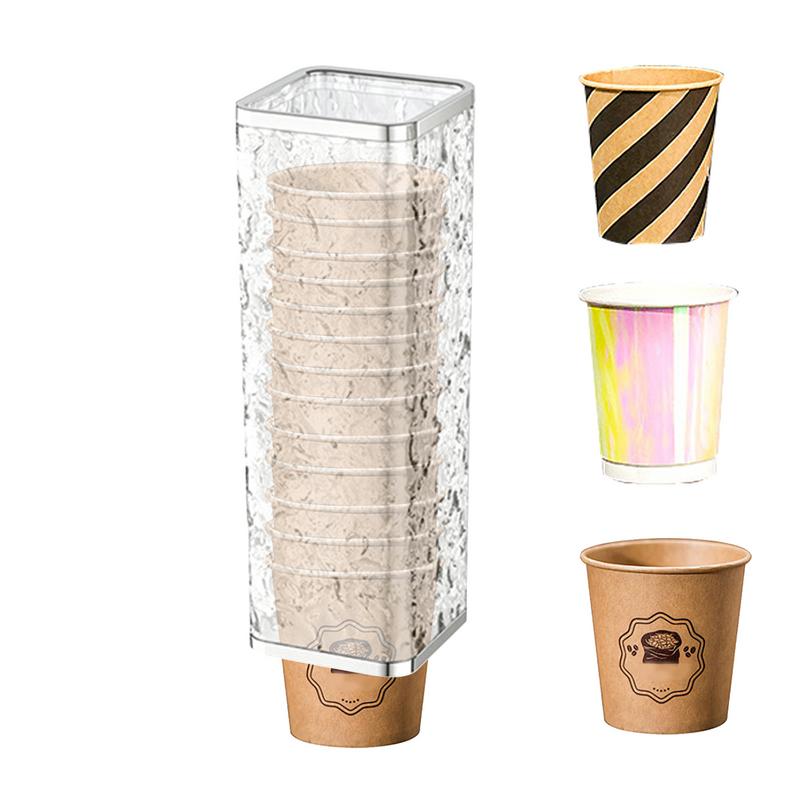 

Disposable Paper Cups Dispenser Cup Holder For Water Dispenser Wall Mounted Automatic Cup Storage Rack Cups Container белый