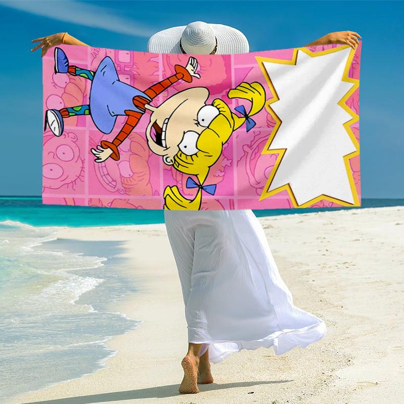 Rugrats In Paris Fashion Beach Towel: Ideal for Summer Adventures Soft, Absorbent and Quick Drying Suitable for Swimming and Bathing