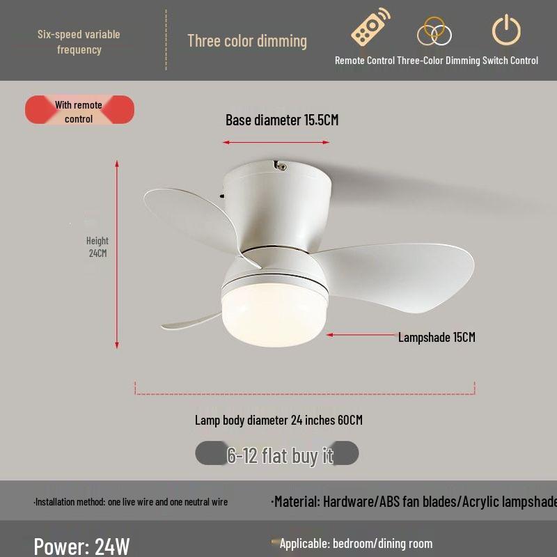 Walnut Chinese Style Ceiling Fan Light – Silent, Full Spectrum for Living Room and Bedroom