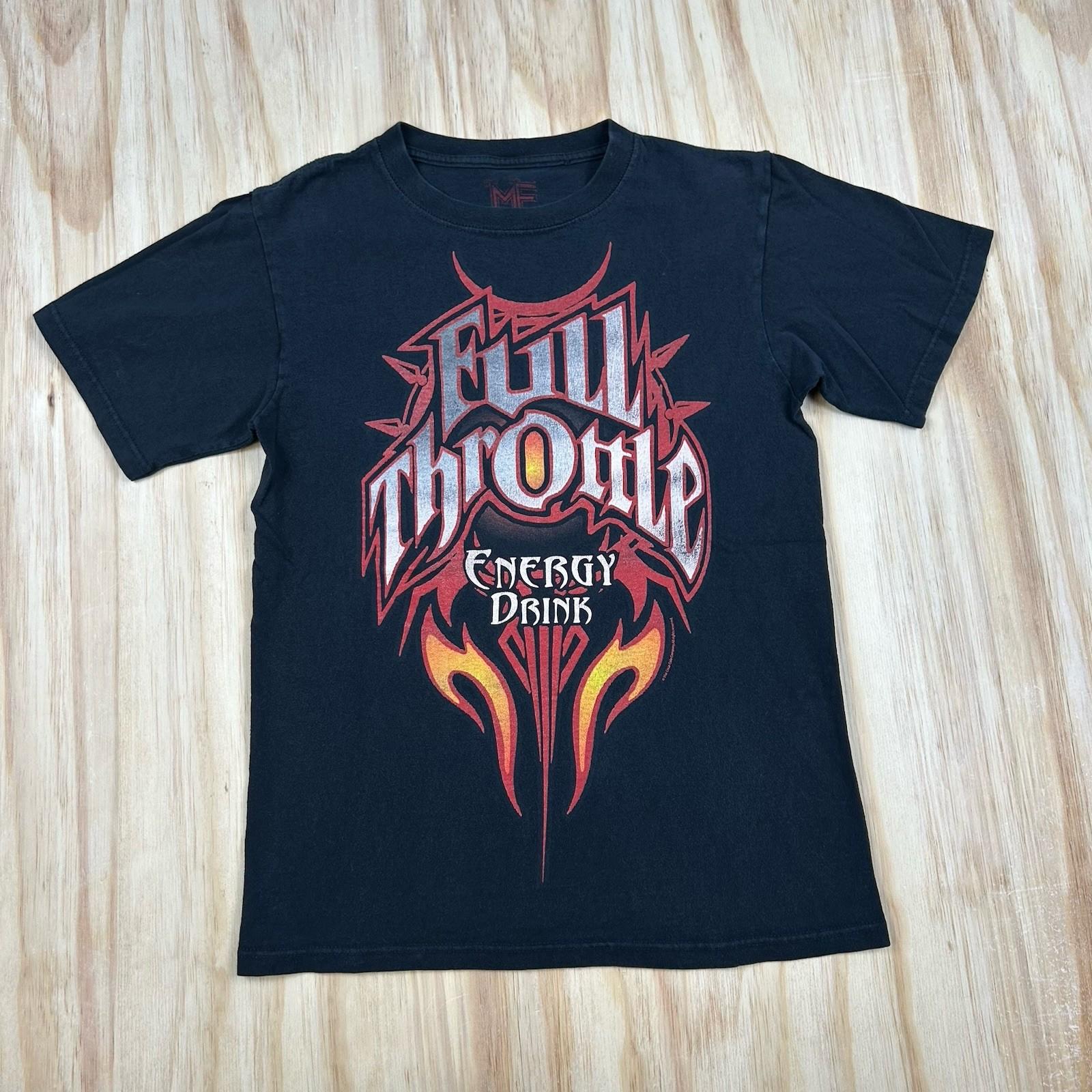 Full Throttle Energy Drink Promo T Shirt Black Short Sleeve Graphic Size Small Unisex T-Shirt L
