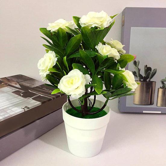 Artificial Flower Eco-friendly Washable 4 Colors Bonsai Pot Plant for Home