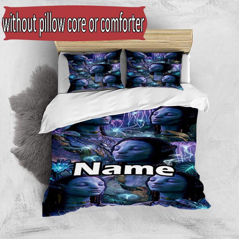 3pcs Duvet Cover Set (1*Duvet Cover + 2*Pillowcase, Without Core), Custom Name Avatar Pattern Bedding Set, Home Bedroom Decor Gift