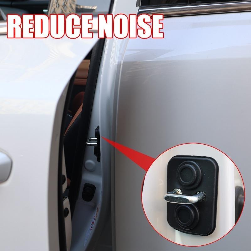 Black Silicone Car Door Lock Cover Damper Buffer Pad Auto Latch Shock Absorber Gasket Anti Noise Protection Sticker Styling Part