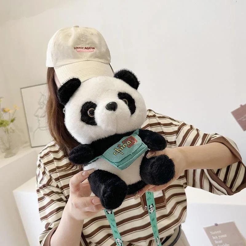 Cute Backpack Panda Plush Toy Small Backpack Chinese Panda Souvenir Children's Crossbody Bag Shoulder Bag