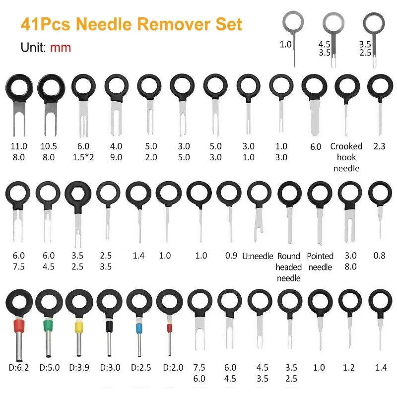 41pcs Universal Car Terminal Removal Repair Tool Wire Plug Connector Extractor Puller for Car Terminals Disassembly Hand Tools