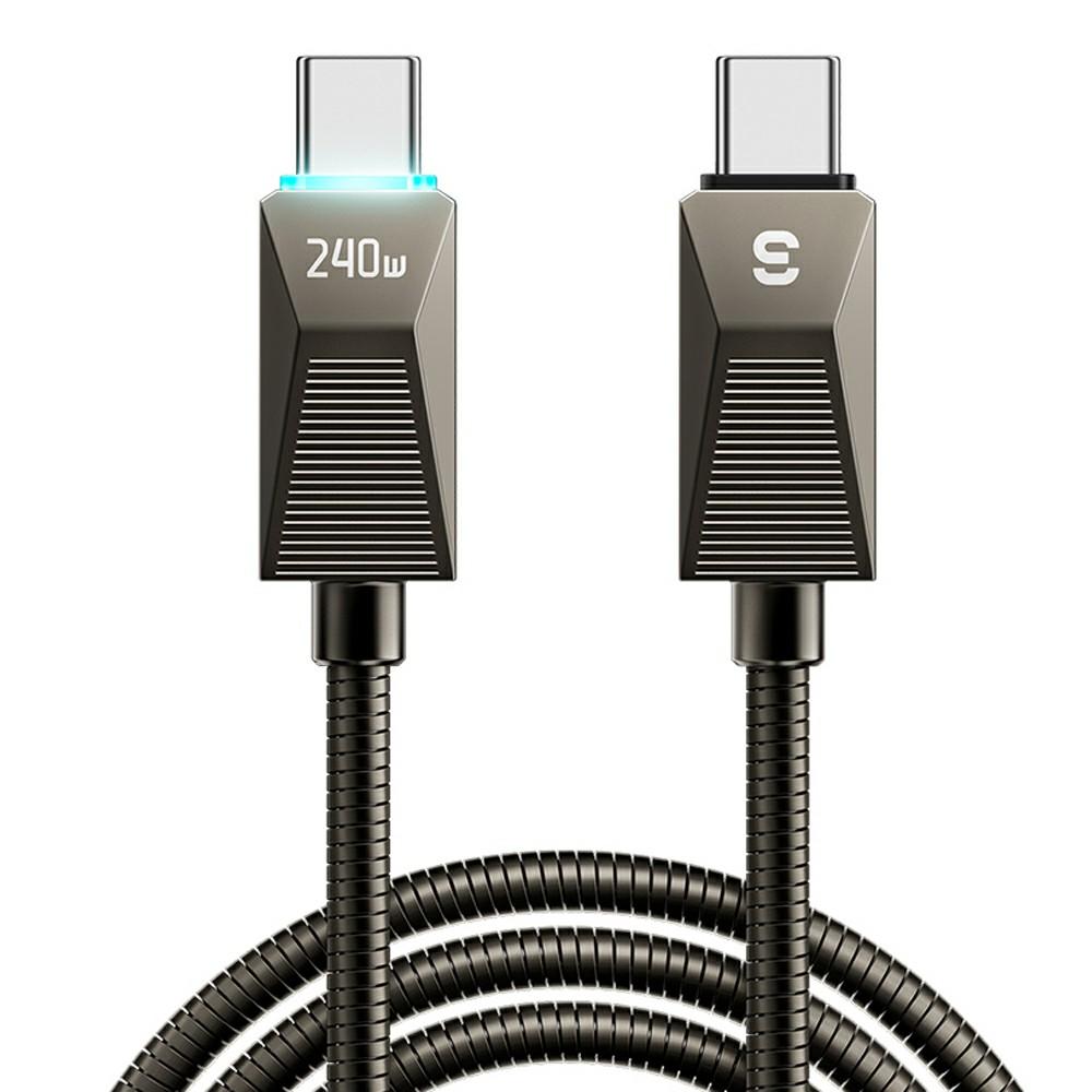 

ESSAGER 1m 100W Fast Charging Wire USB C to USB C Stainless Steel Data Transfer Cable