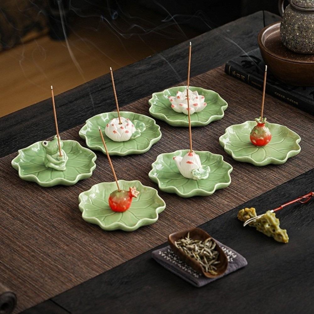 Ceramic Incense Stick Burner Frog Tabletop Incense Base Incense Burner  Yoga Meditation