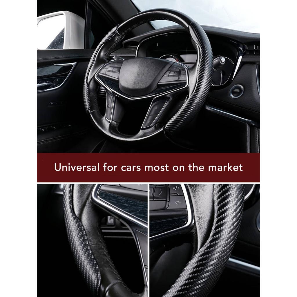 Car Steering Wheel Grip Carbon Pattern Anti Slip Segmented Steering Wheel Protector Cover for Comaro